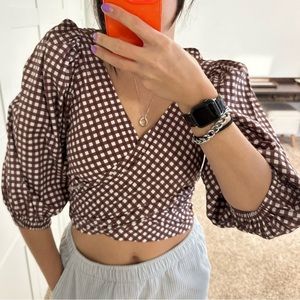 Show me your mumu gingham wrap top